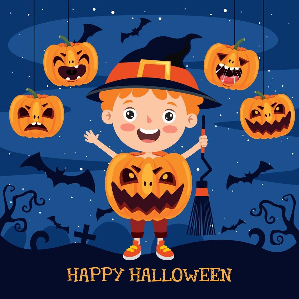 Halloween Concept With Funny Character vector