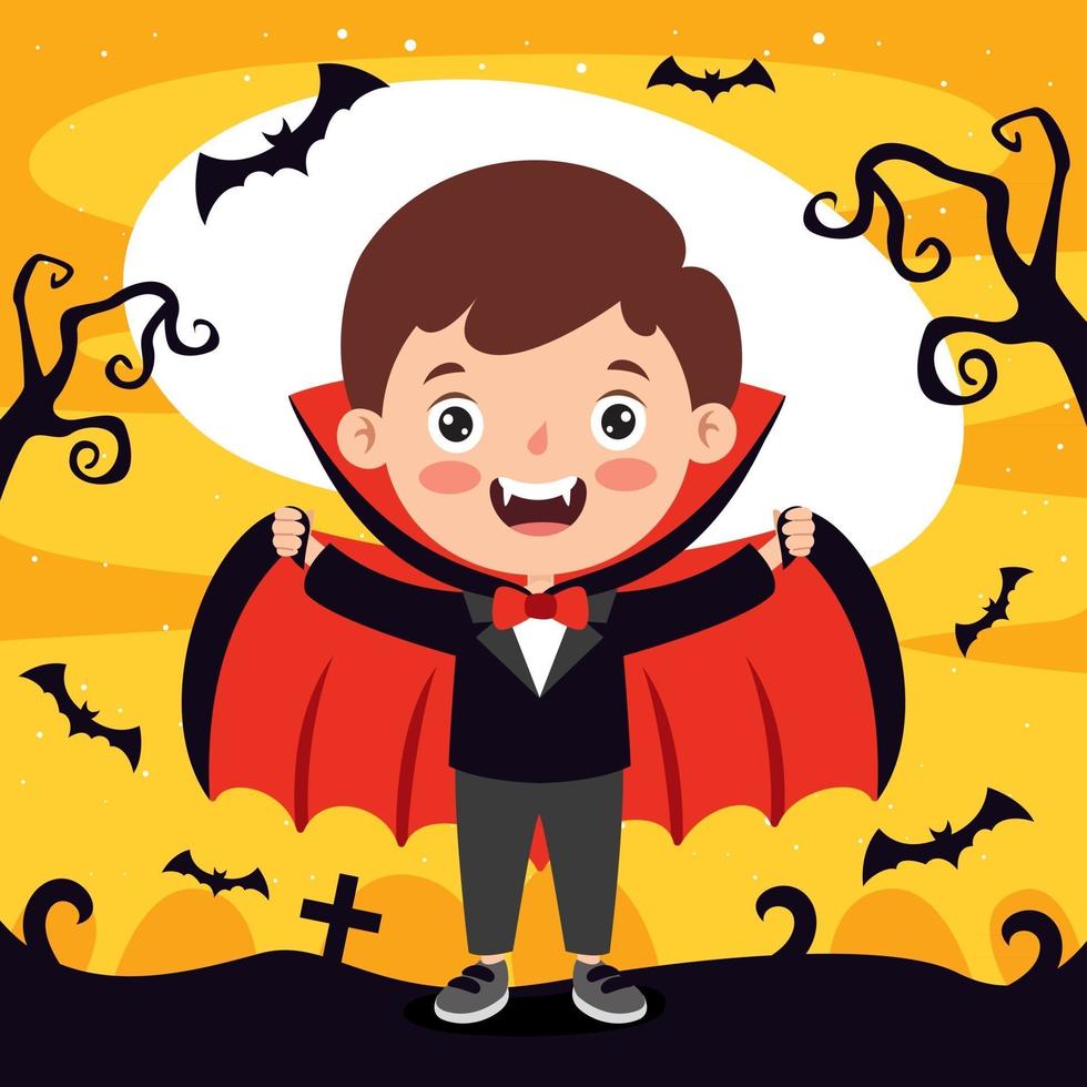 concepto de halloween con personaje divertido vector