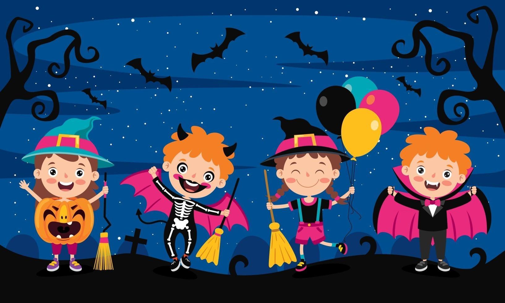 Halloween Concept With Funny Character vector