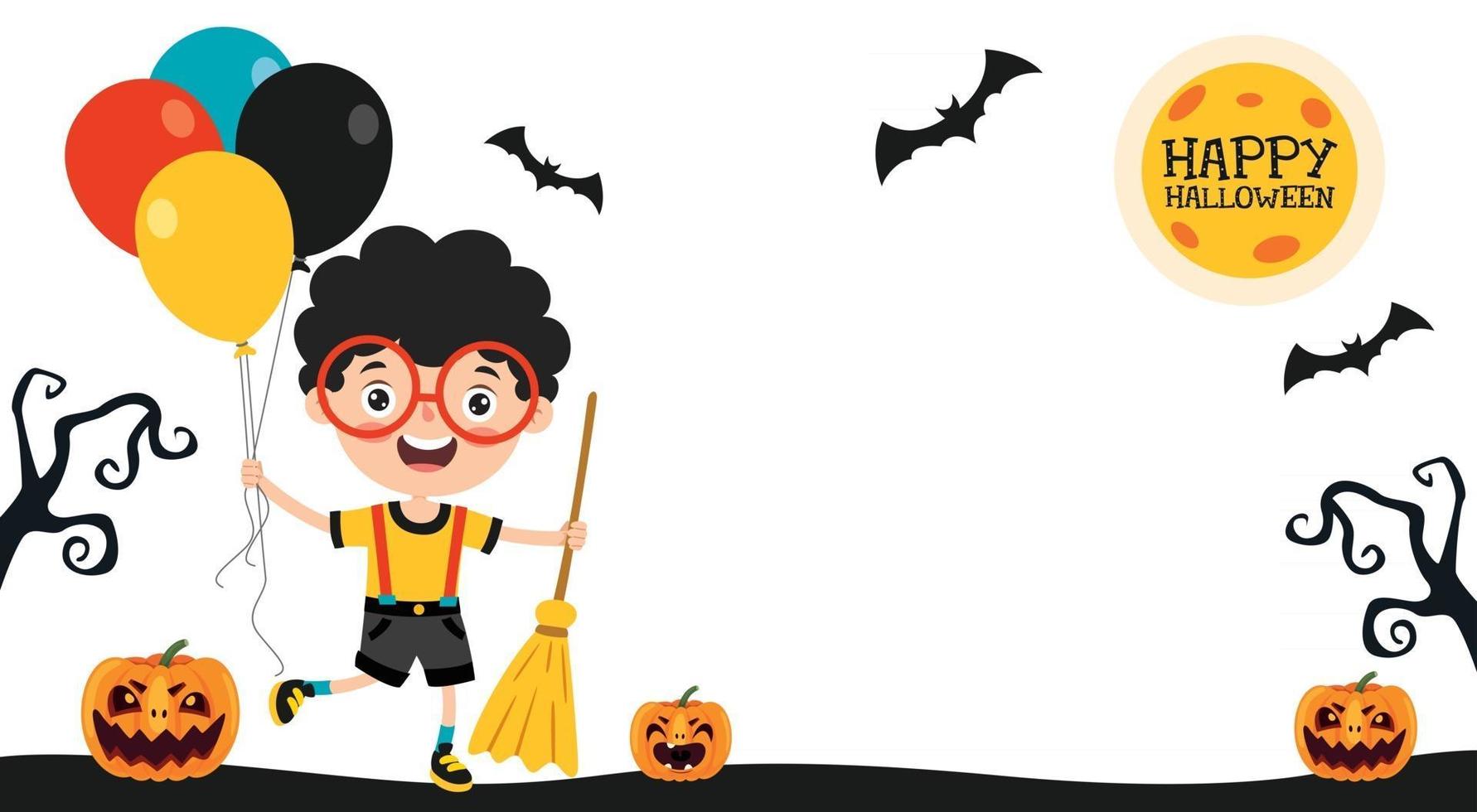 Halloween Concept With Funny Character vector