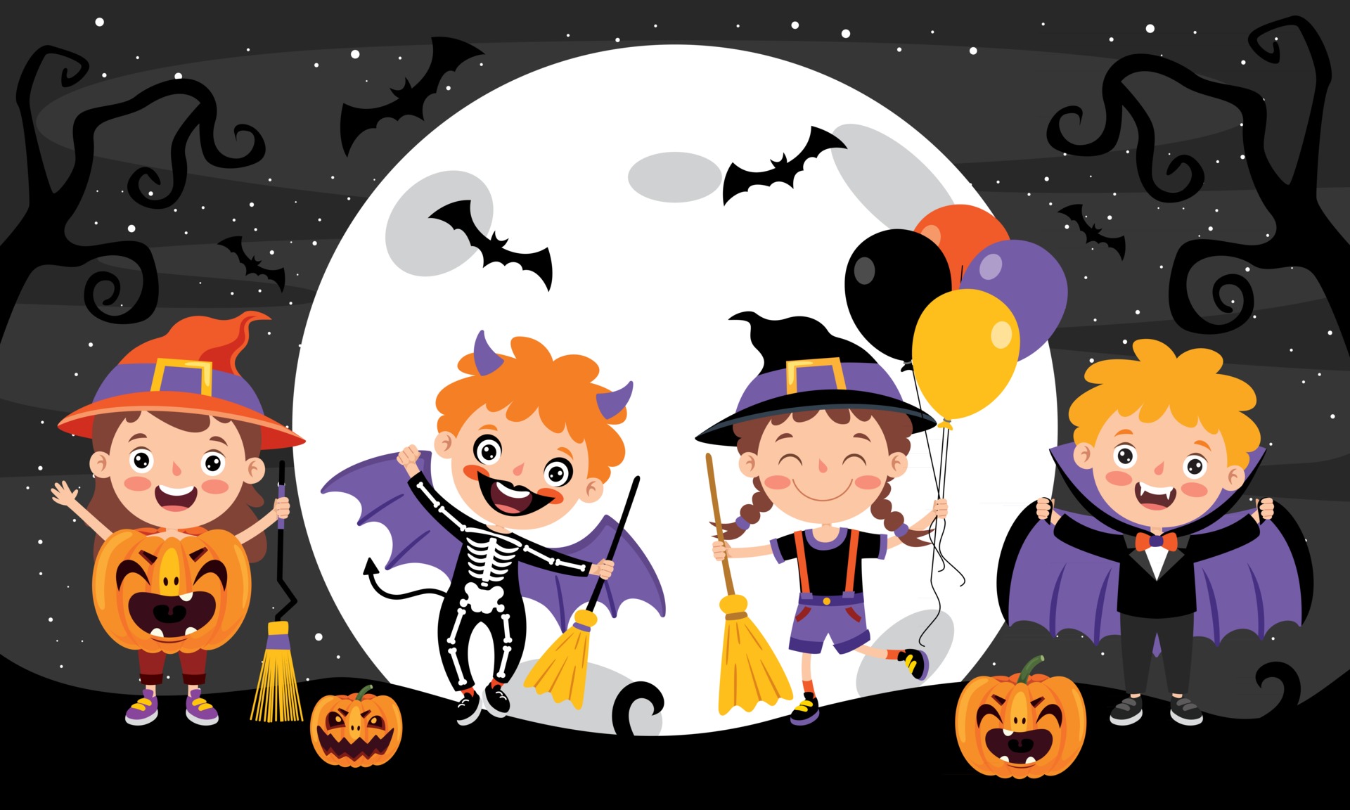 Halloween Concept With Funny Character 2391099 Vector Art at Vecteezy