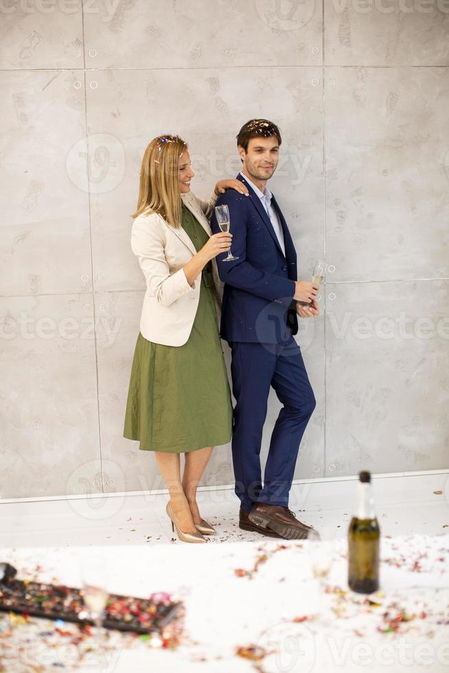 Couple at a Christmas party photo