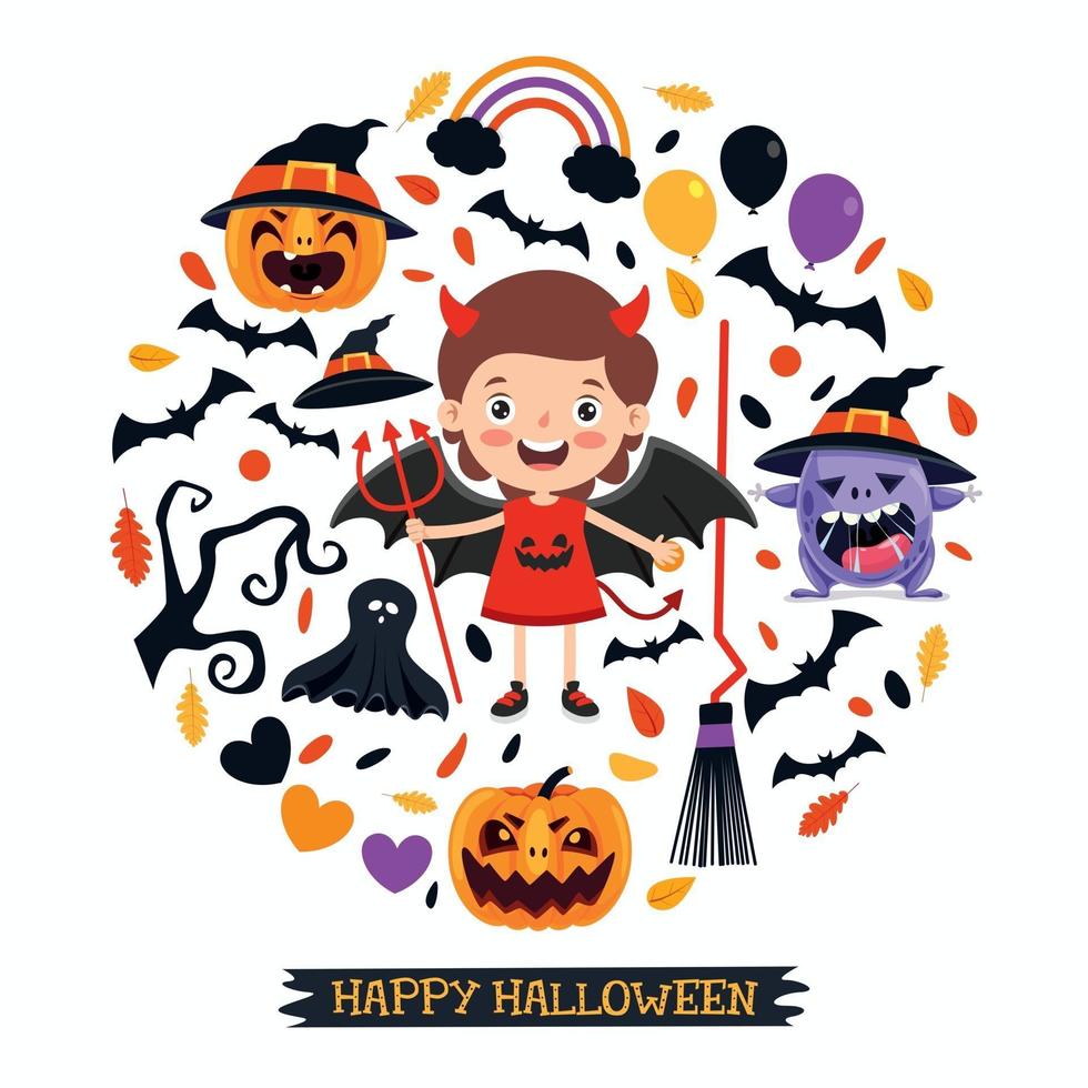 linda pancarta de halloween vector