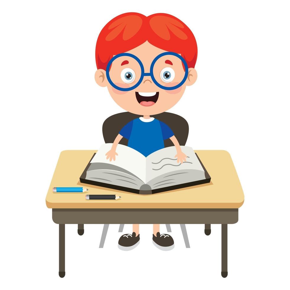 Happy Cute Cartoon School Boy vector