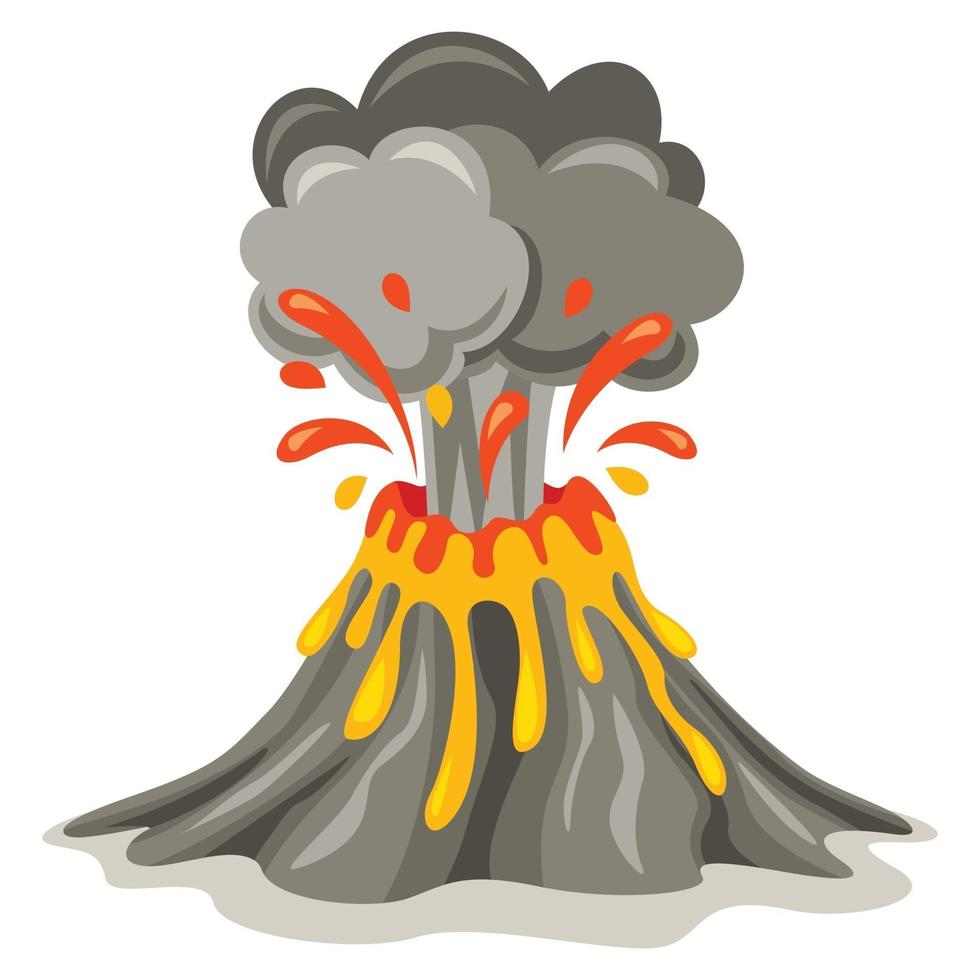 Volcano Erruption And Lava Drawing vector