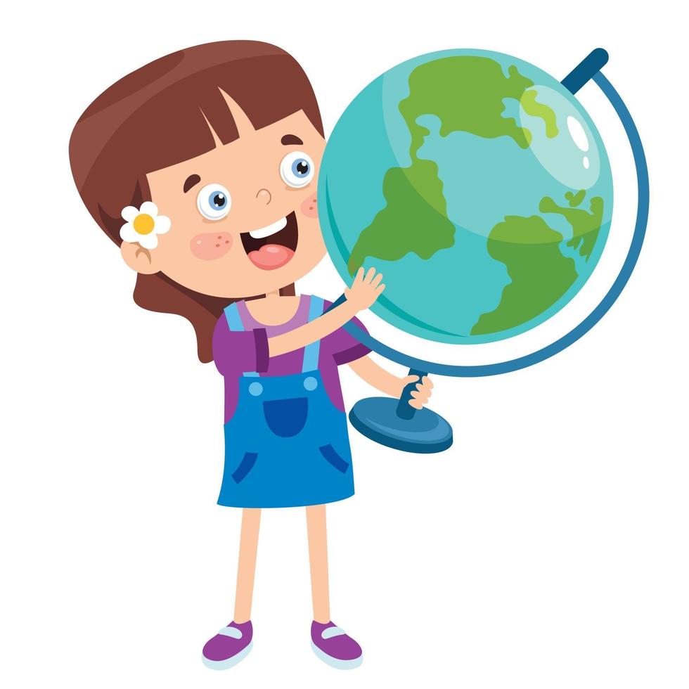 Earth Day With Cartoon Character vector