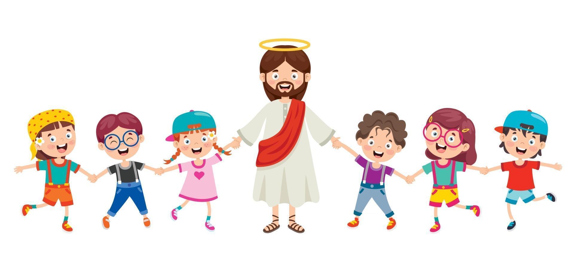 dibujo de dibujos animados de jesucristo vector