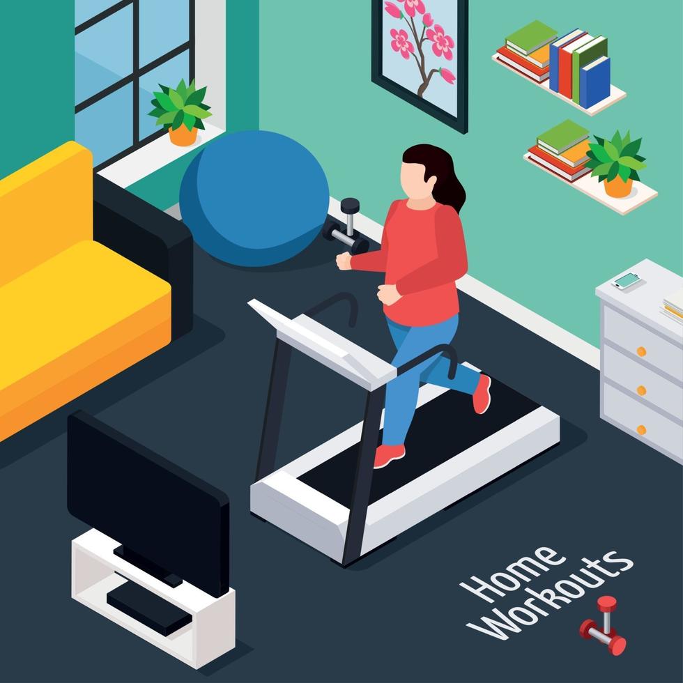 Overweight Isometric Composition Vector Illustration