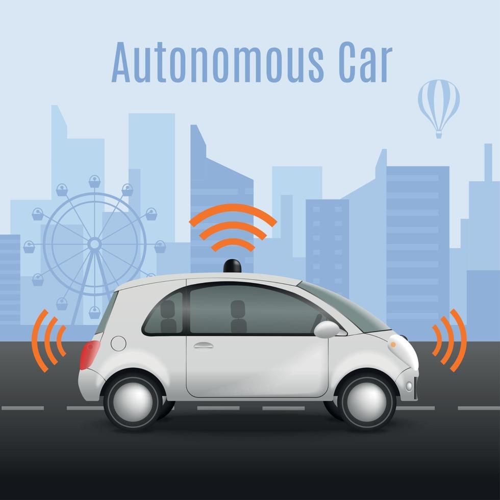 Radiocontrolled Car Road Compositoin Vector Illustration