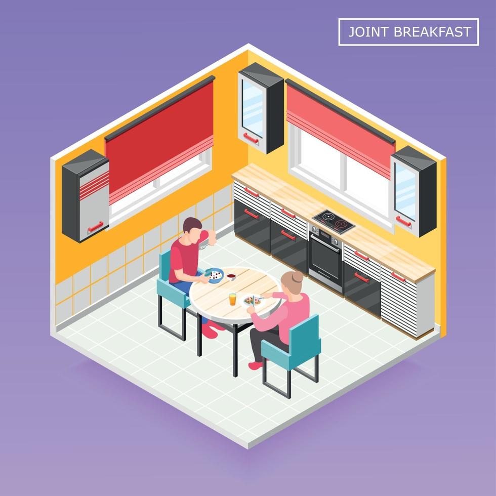 Daily Routine Isometric Composition Vector Illustration