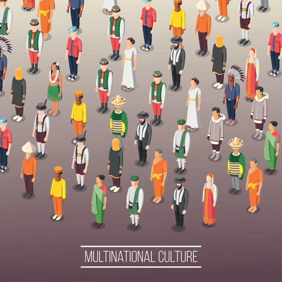 Multinational World Culture Background Vector Illustration