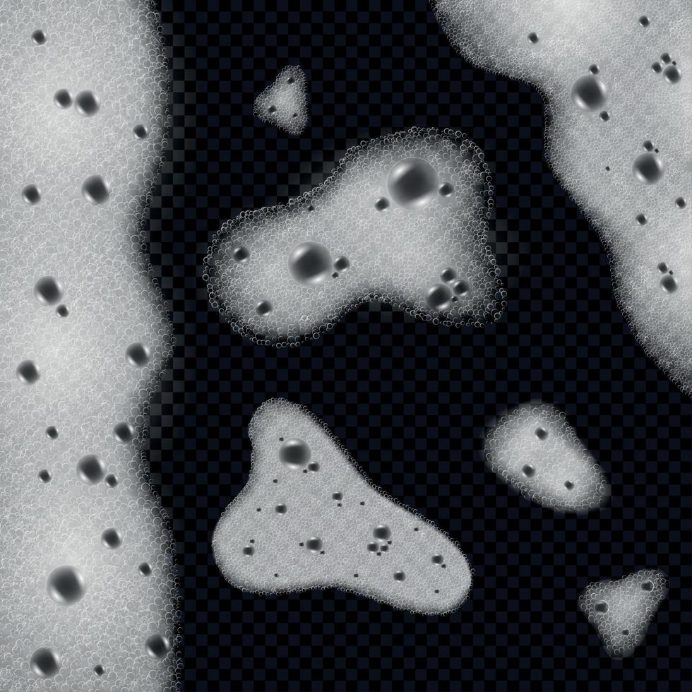 Soap Foam Monochrome Background Vector Illustration