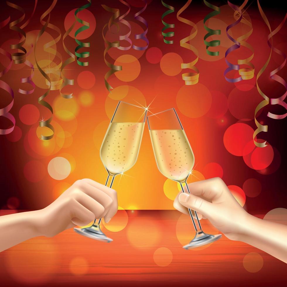 Colored Cocktails Realistic Composition Vector Illustration