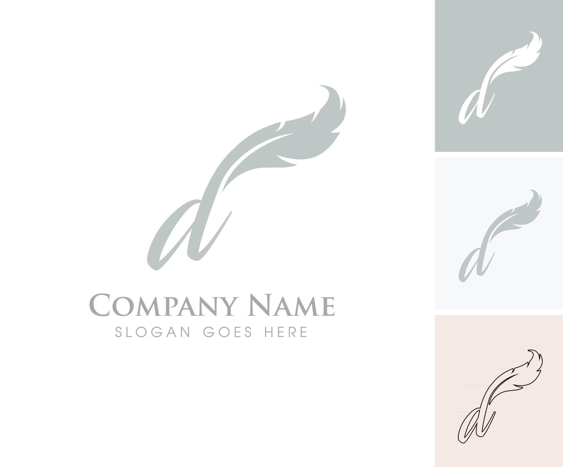 Download Feather Monogram Initial Letter D 2391578 Vector Art at Vecteezy