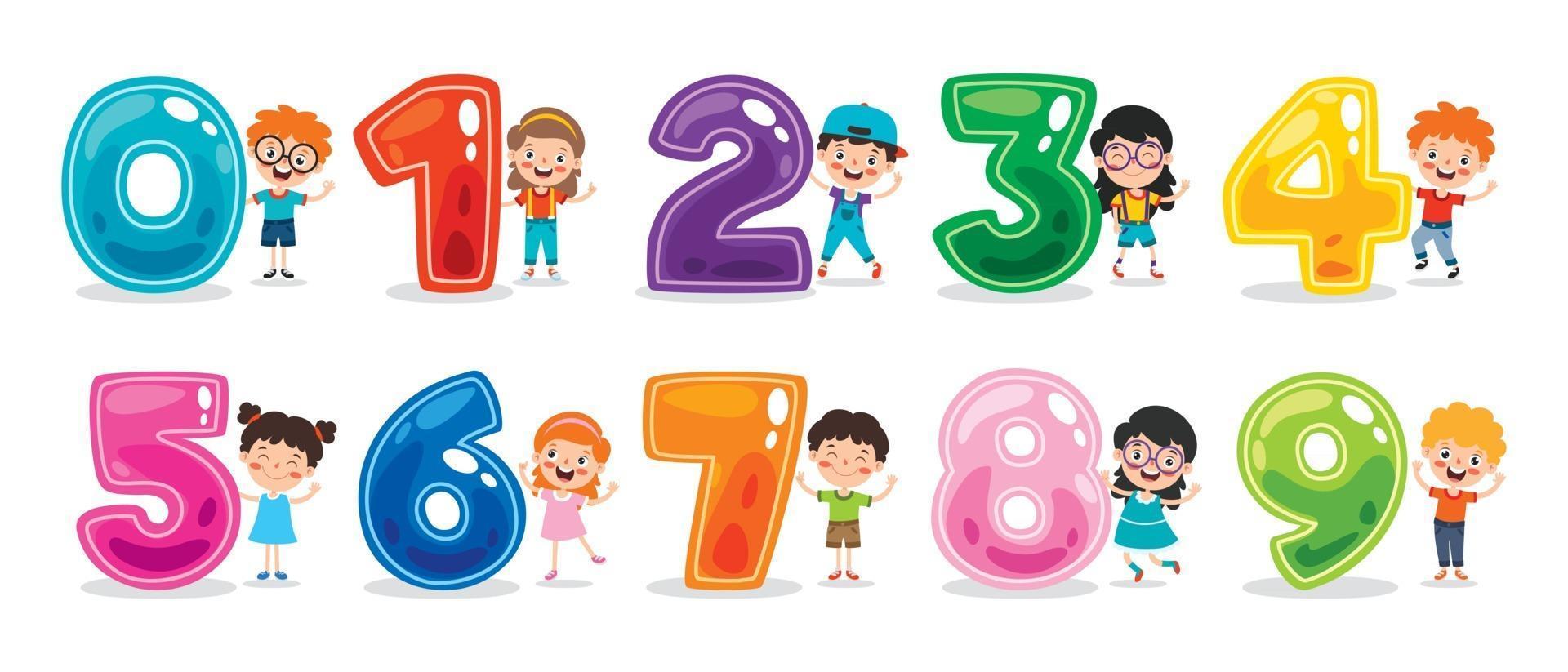 Concept Of Multi Colored Numbers vector