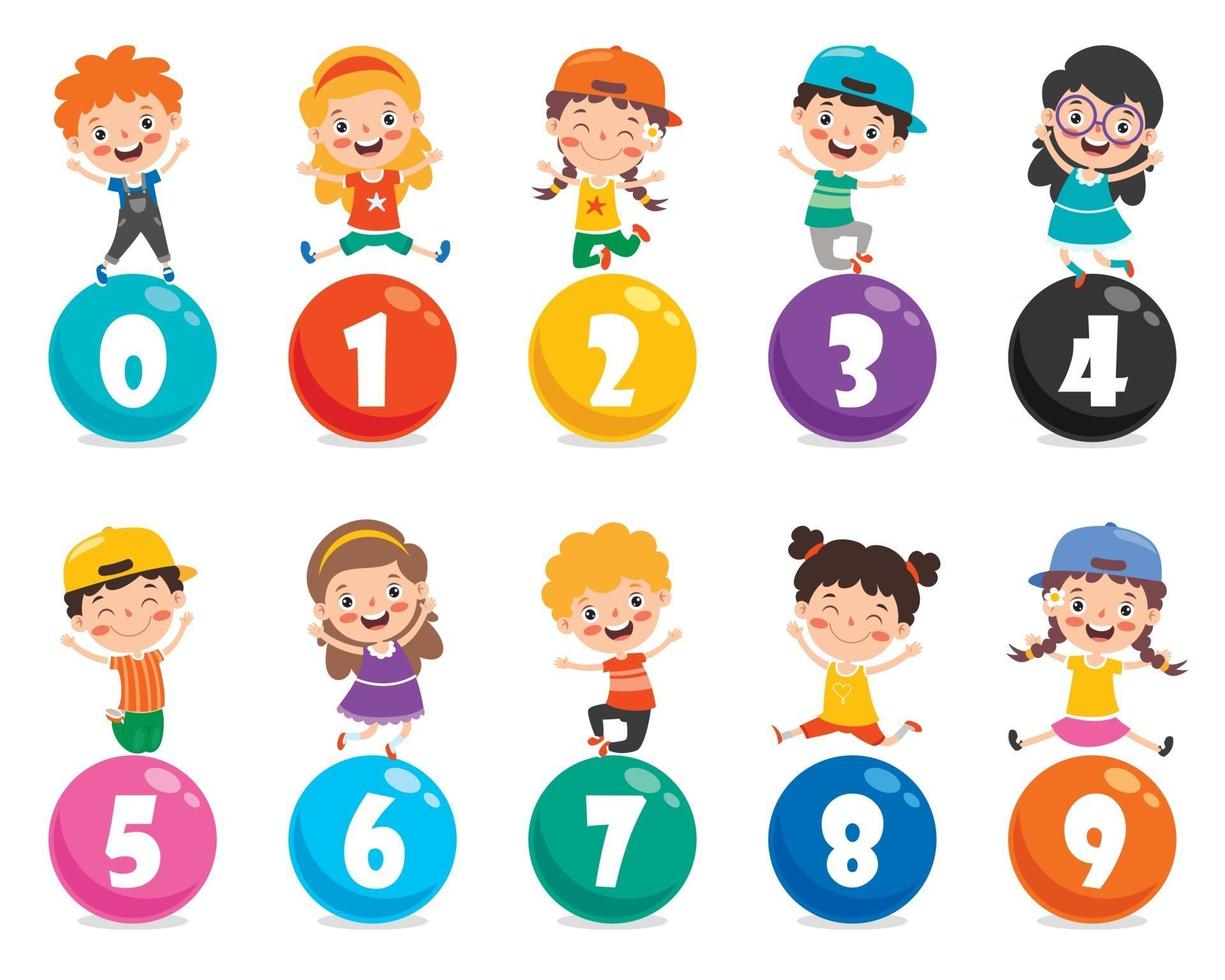 Concept Of Multi Colored Numbers vector