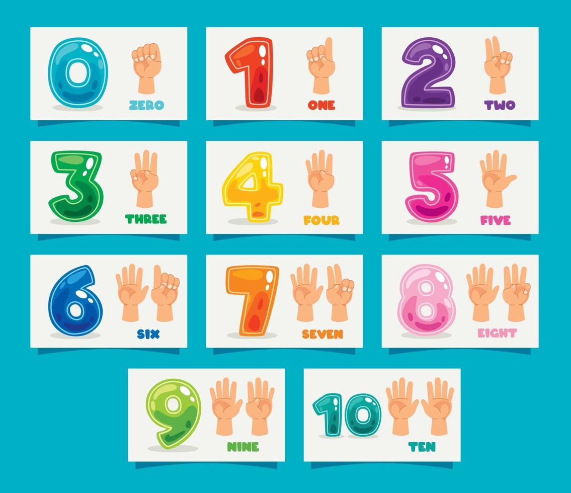 Concept Of Multi Colored Numbers vector