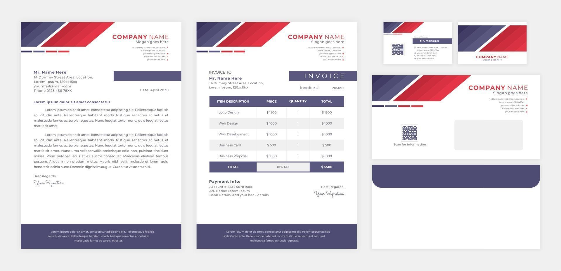 Set of Company Identity vector