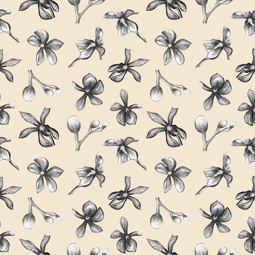 orchid flowers seamless pattern. vector illustration