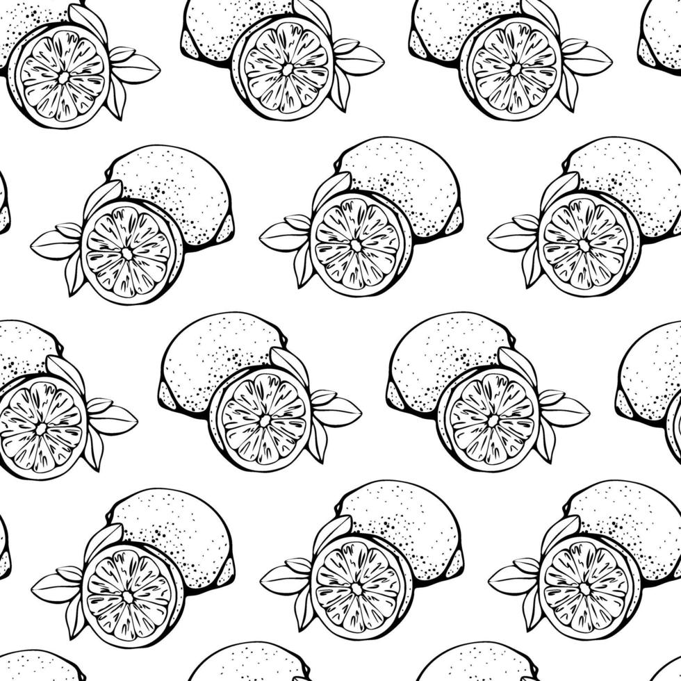 Lemon Seamless Pattern Vector Illustration