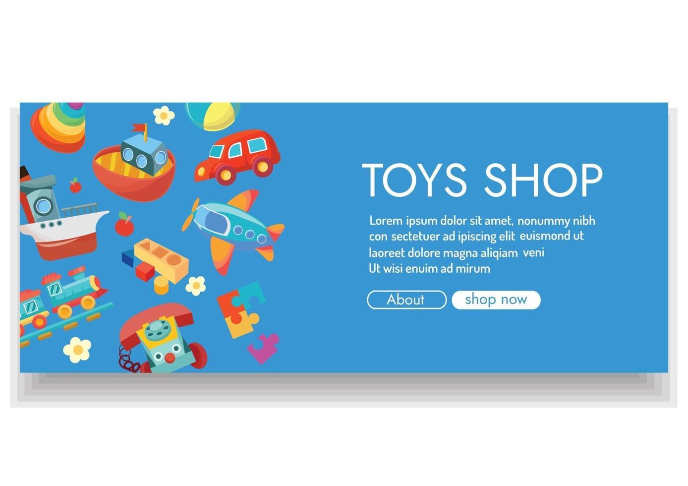 toys shop banner design for online shopping vector