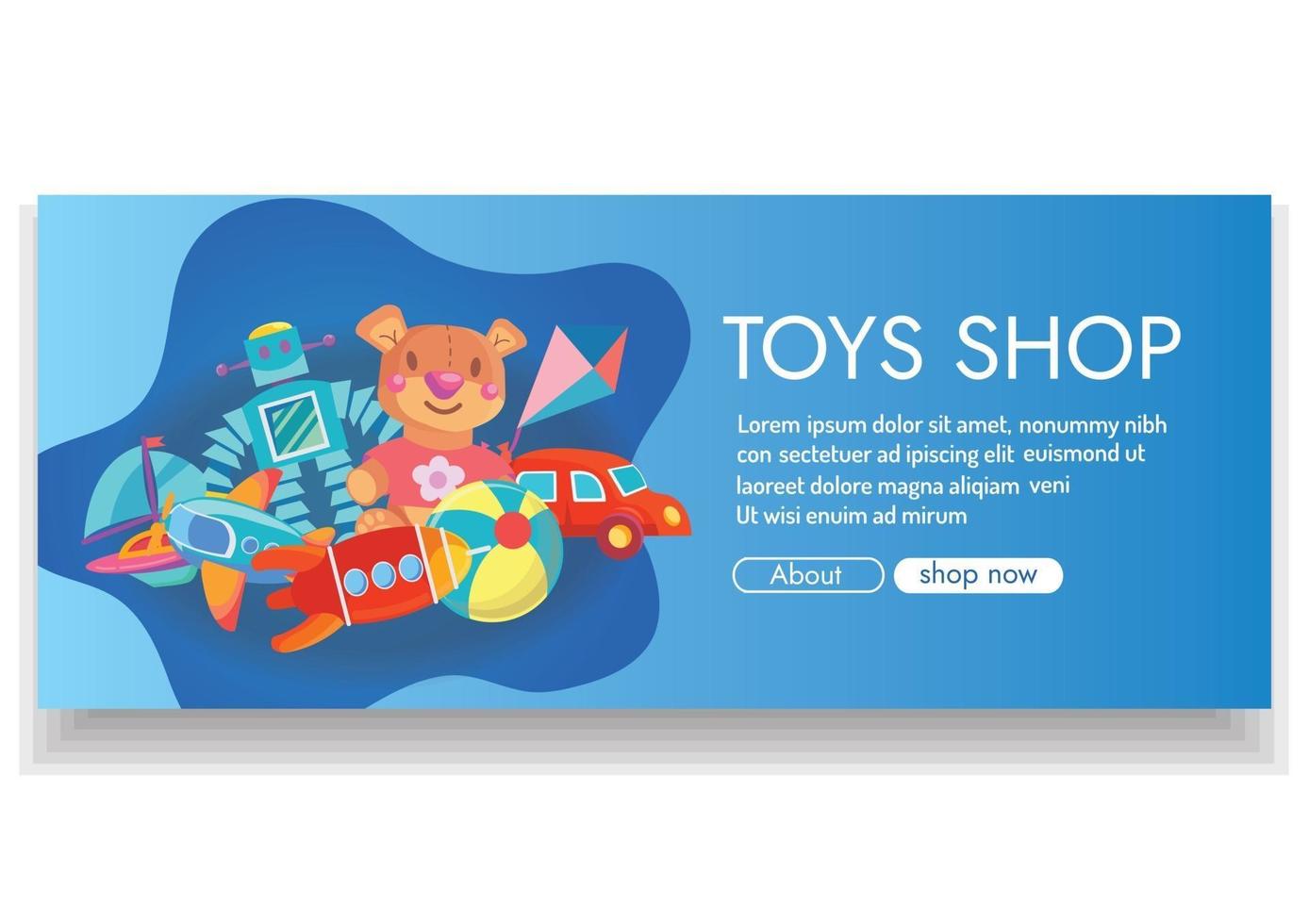 toys shop banner design for online shopping vector