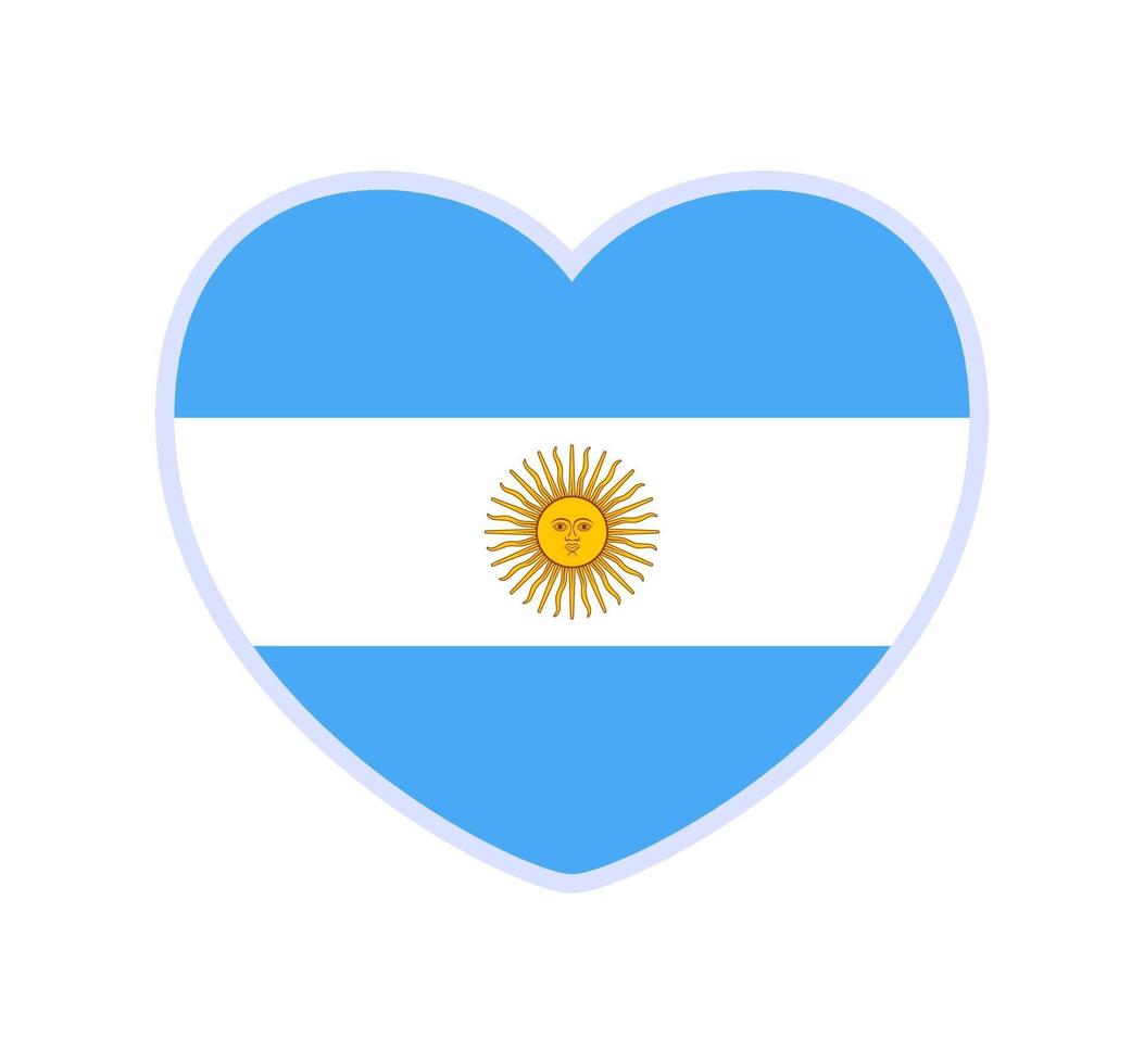 argentina flag in a shape of heart vector