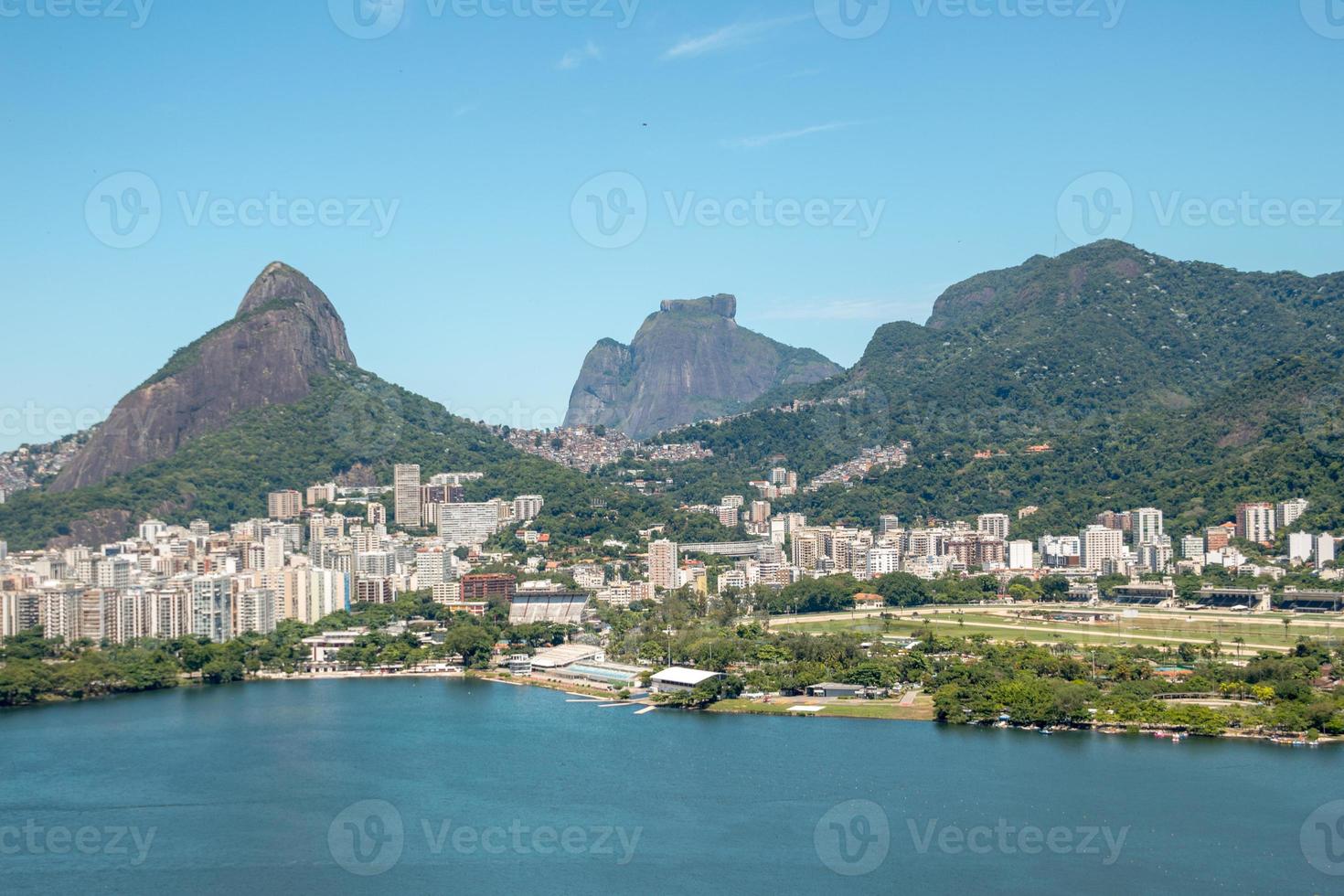 View from the summit of the vulture's lookout in the Rodrigo de Freitas lagoon in Rio de Janeiro photo