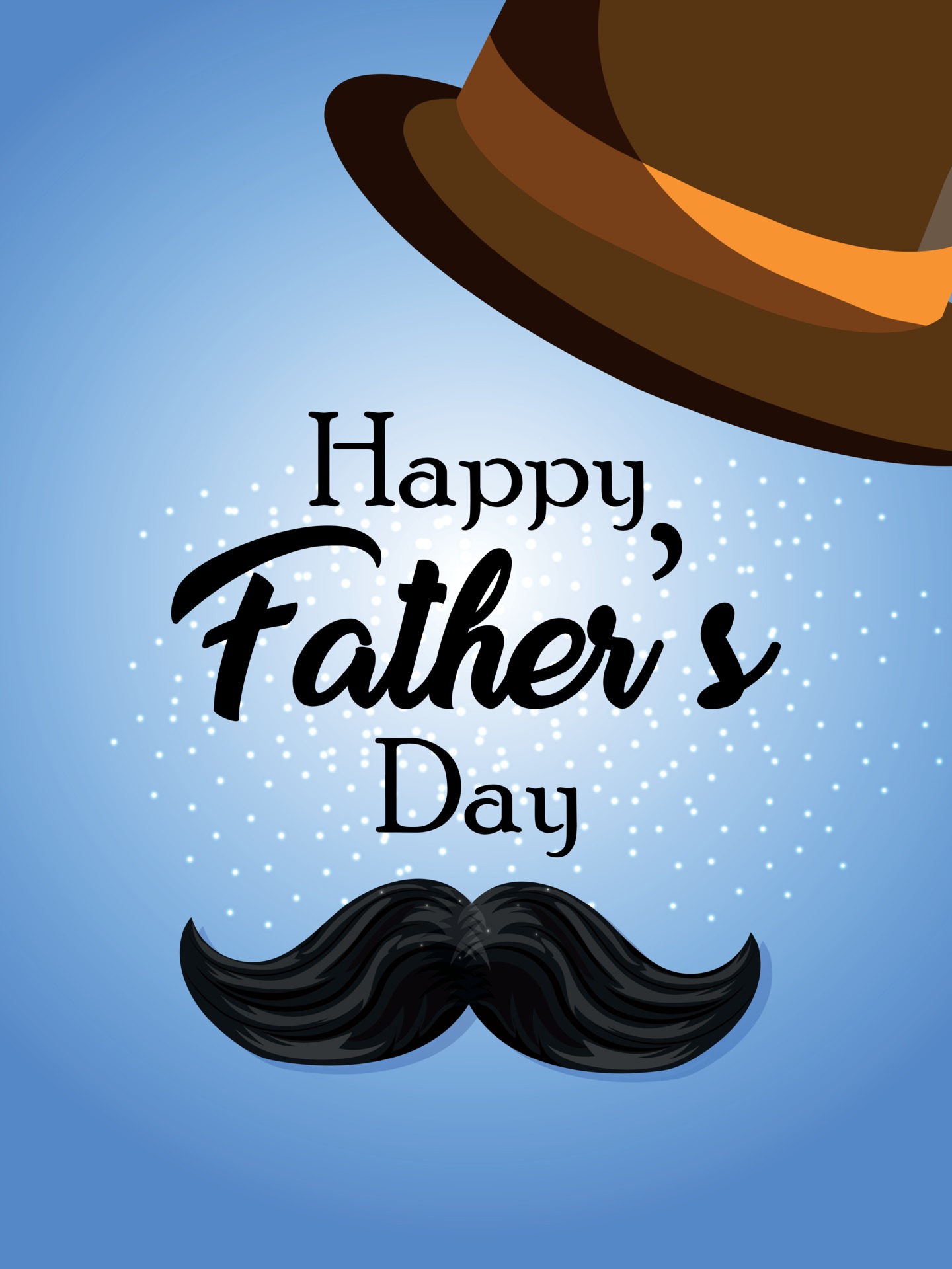 Happy fathers day realistic background with mustache and hat 2391953 Vector  Art at Vecteezy