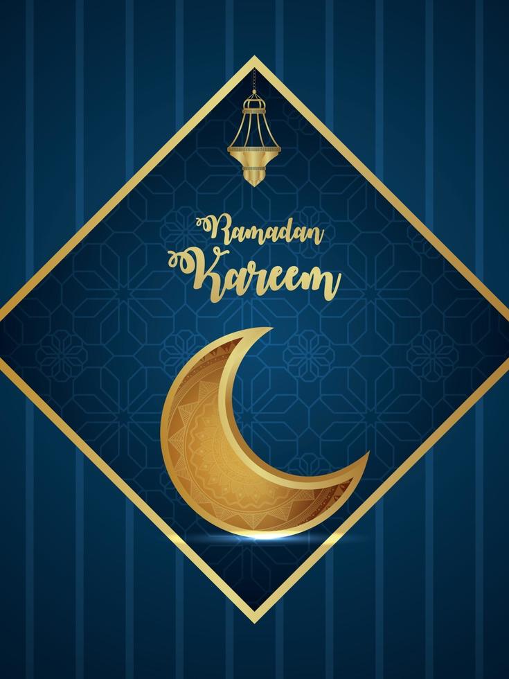 Ilustración de vector de ramadan kareem de luna de patrón sobre fondo creativo