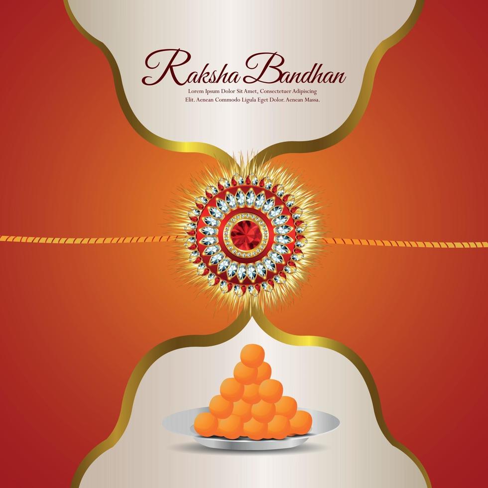 Raksha bandhan the festival of india celebration greeting card with sweet vector