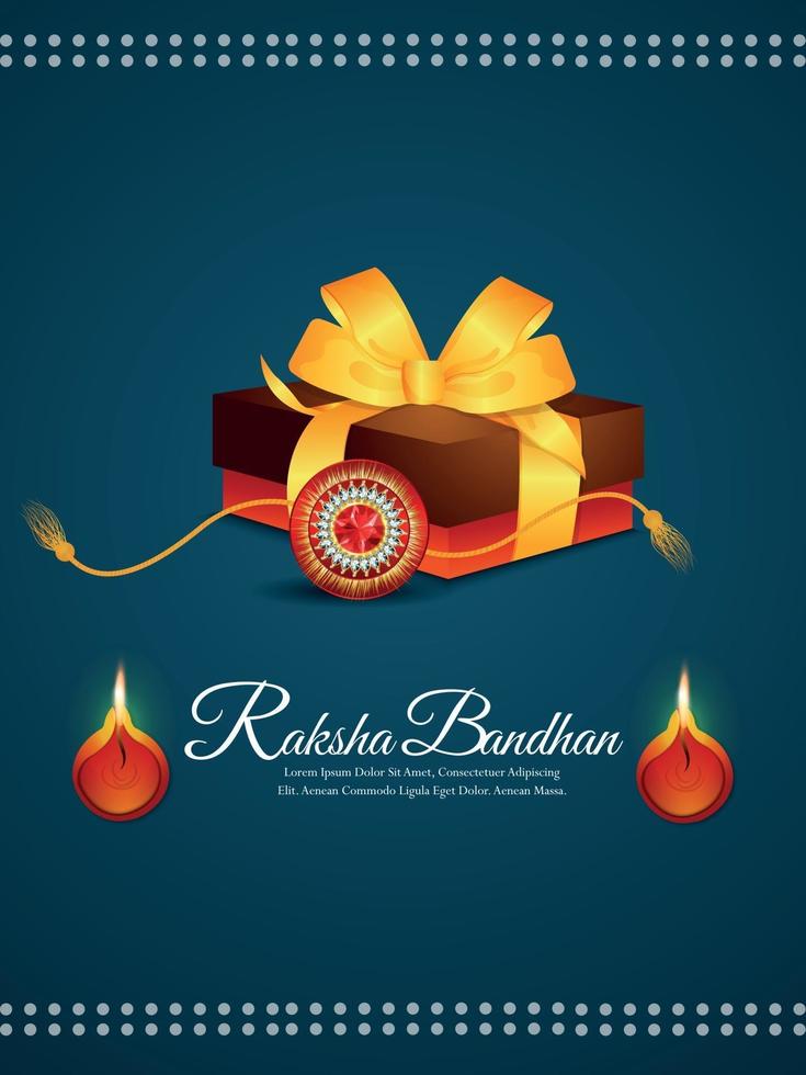 Indian festival happy raksha bandhan background with realistic illustration vector