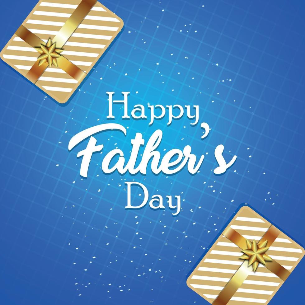 Vector illustration of happy fathers day celebration greeting card with gifts