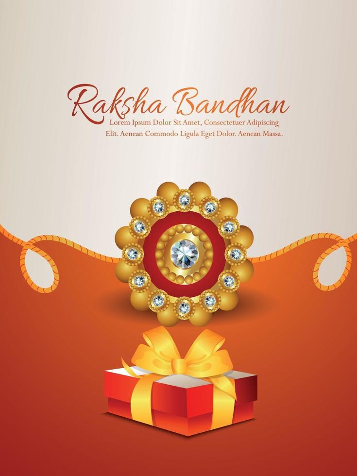 Rakhsha bandhan celebration greeting card with vector illustration and gifts