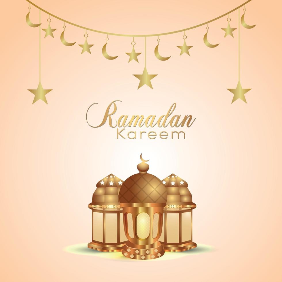 Islamic festival ramadan kareem background with islamic lantern and background vector