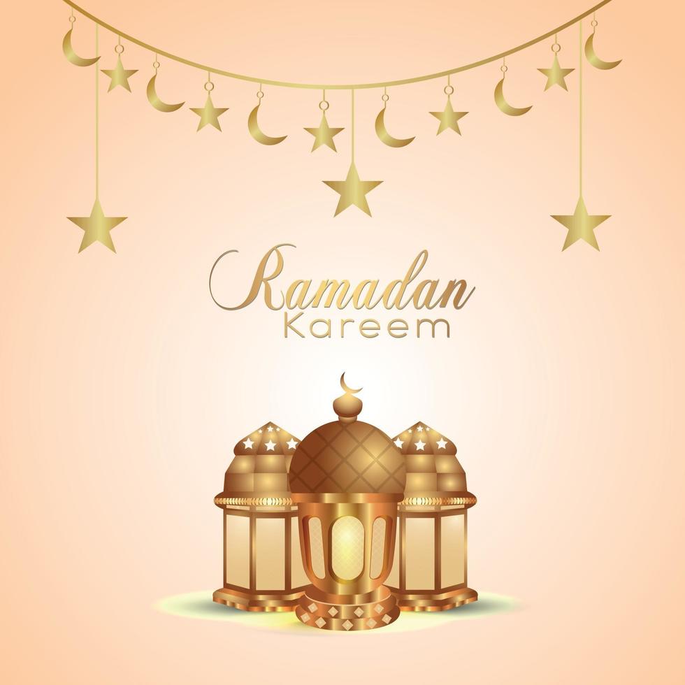 festival islámico ramadan kareem fondo con linterna islámica y fondo vector