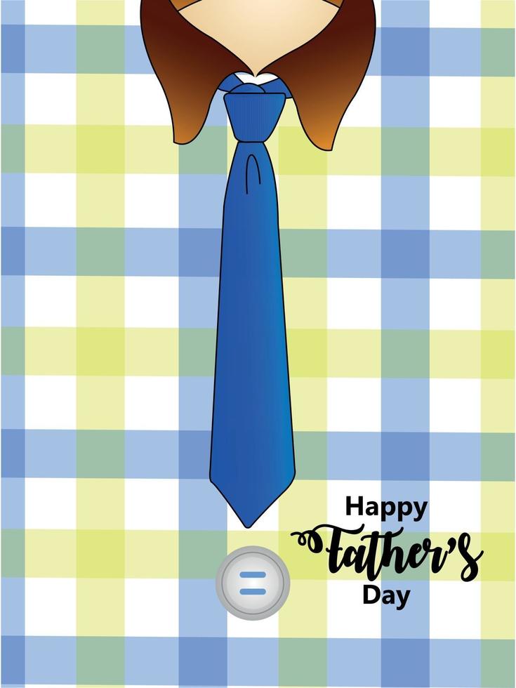 Happy fathers day invitation greeting card with tie on shirt background vector