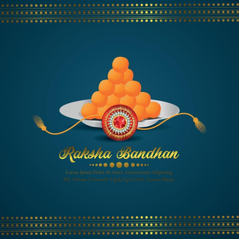 Raksha bandhan vector illustration of indian festival with rakhi and laddoo