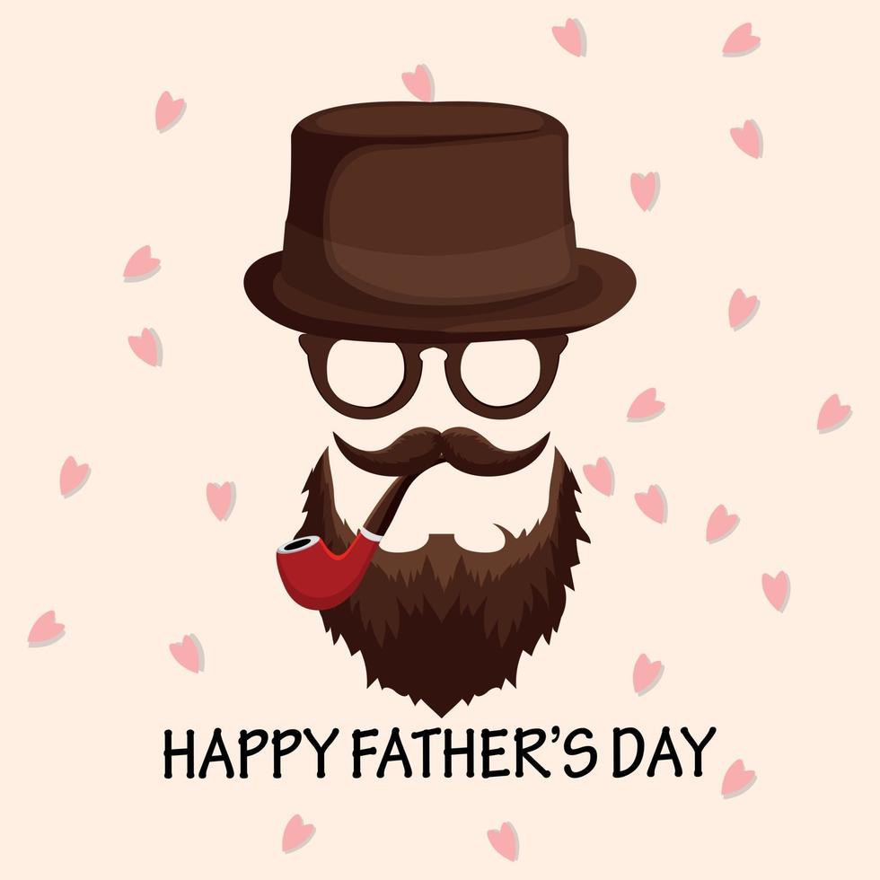 Happy fathers day flat design concept on creative background vector