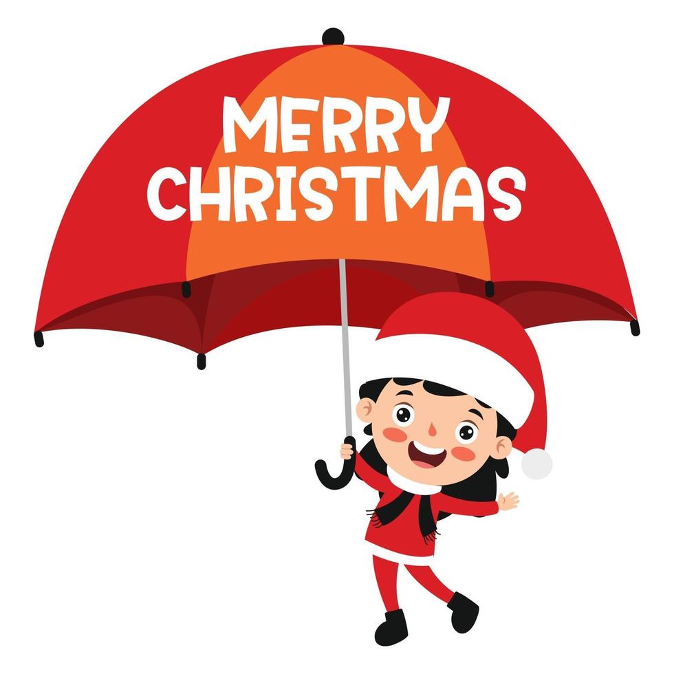 Christmas Greeting Card Design With Cartoon Character vector
