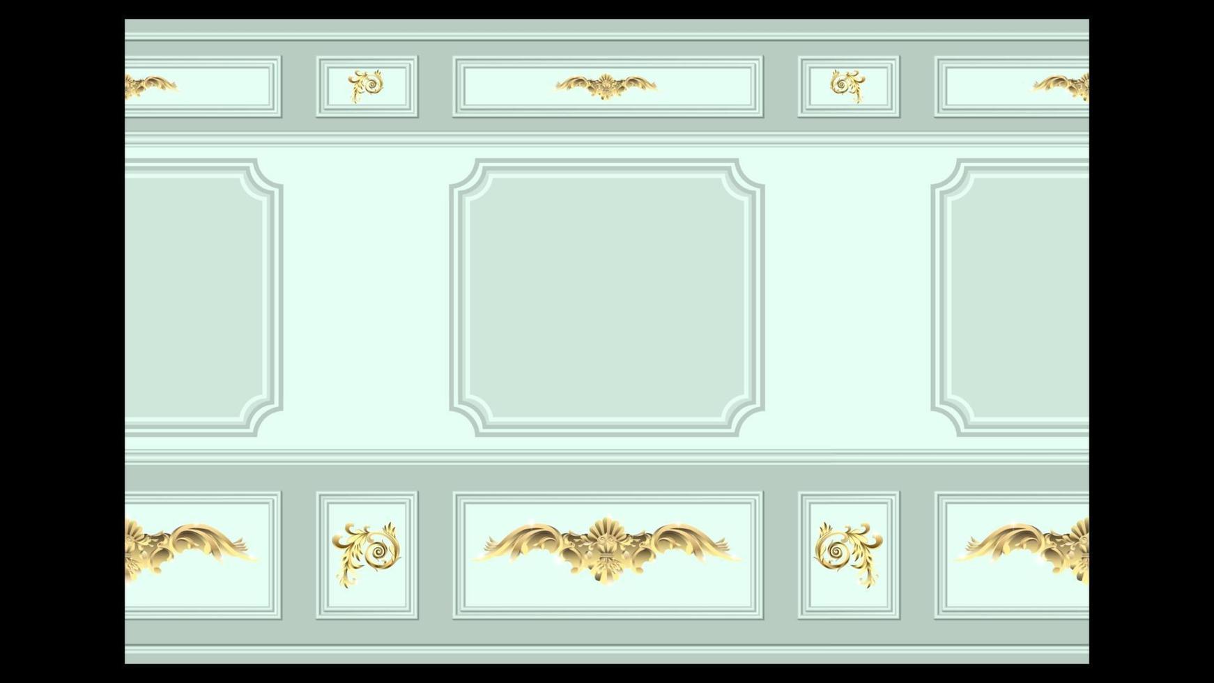 Gold stucco wall panel moulding seamless vector