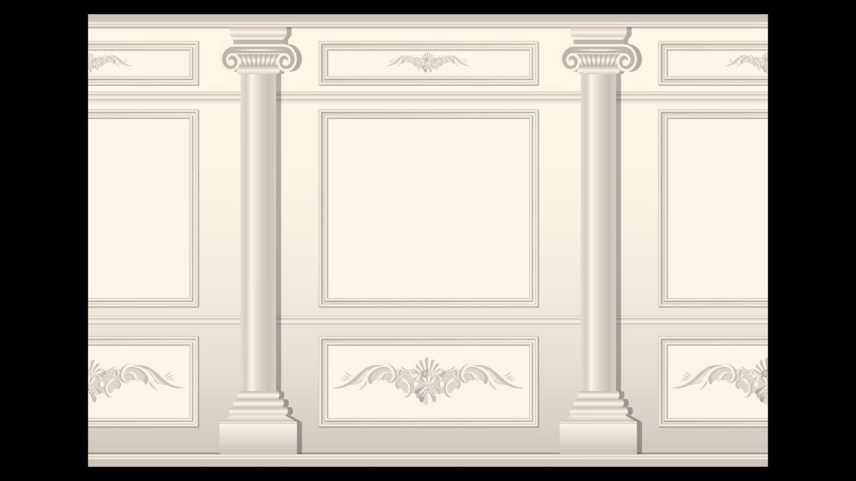 stucco wall columns panel moulding seamless vector