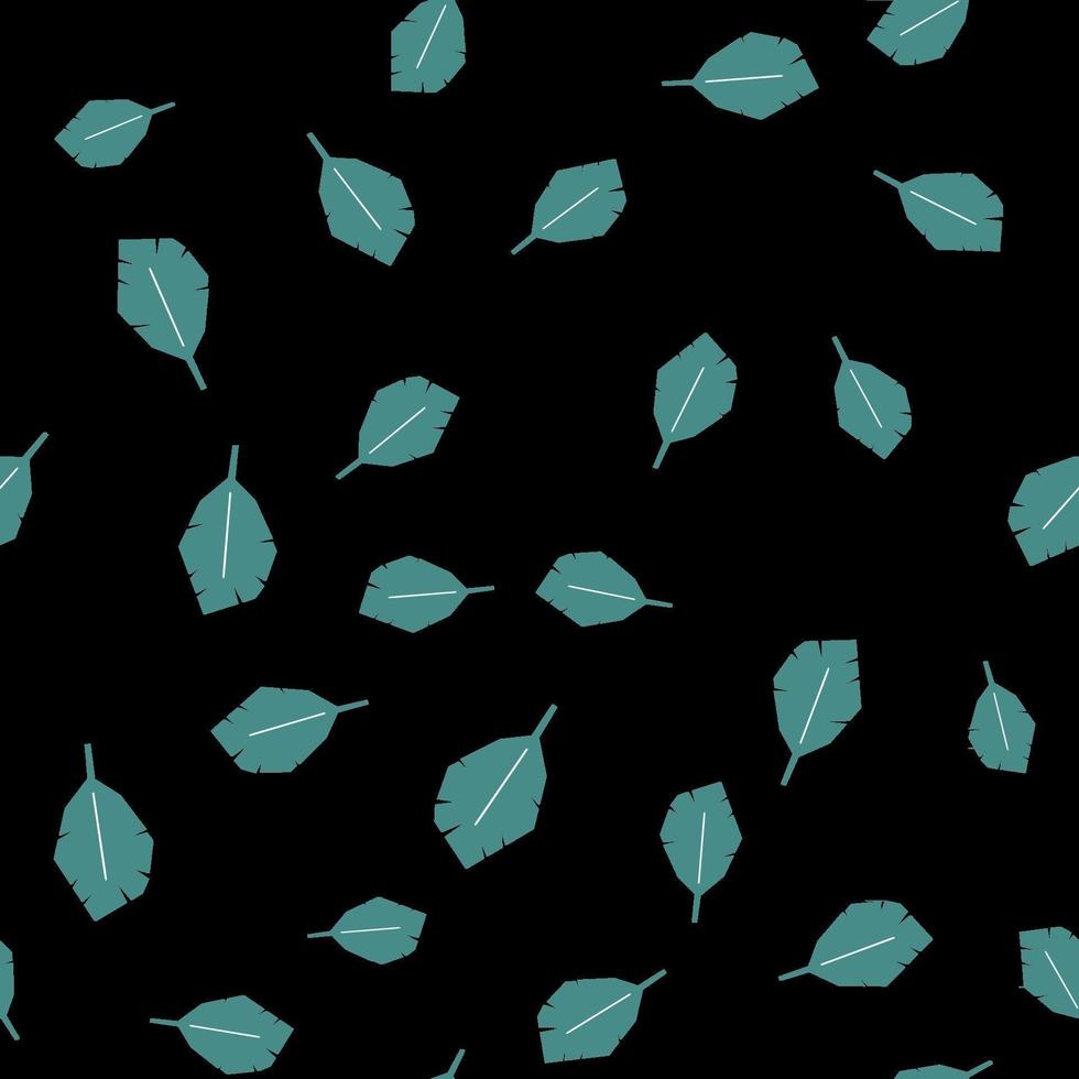Hand drawn doodles tropical seamless pattern with green leaves vector