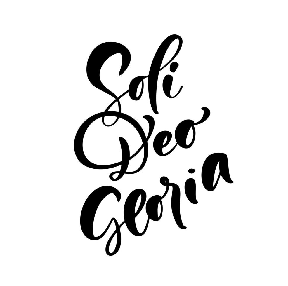 Christian vector calligraphy lettering text Soli Deo Gloria