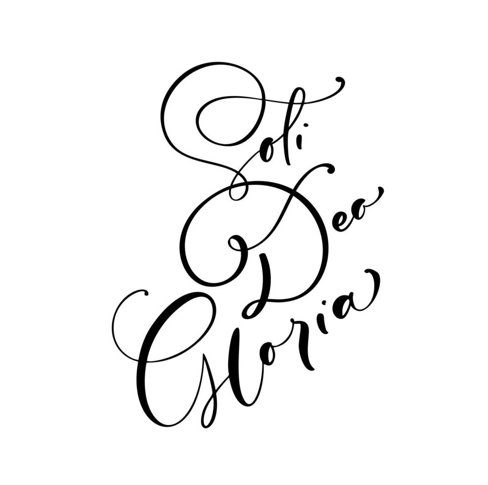 Christian vector calligraphy lettering text Soli Deo Gloria