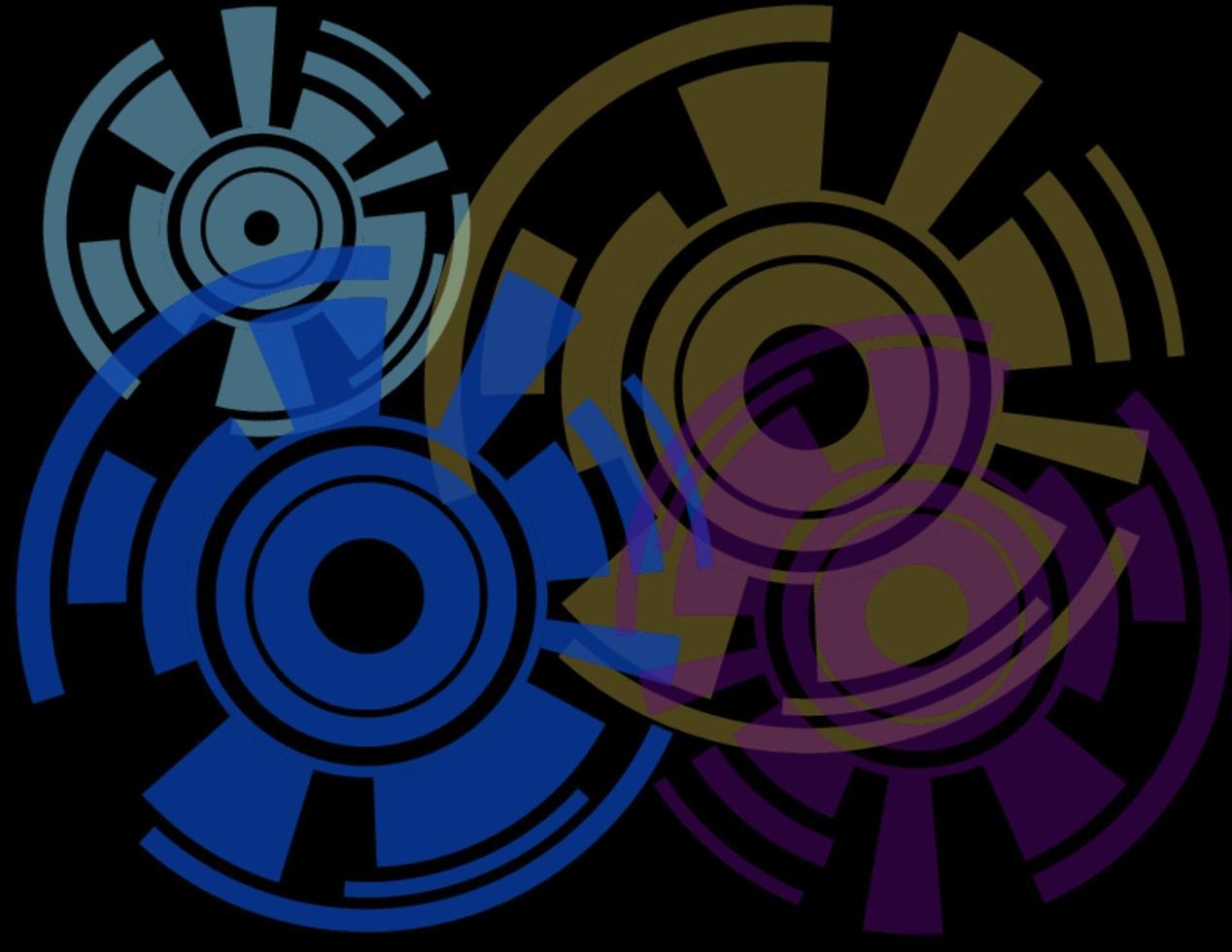 Abstract Objects on a Black Background vector