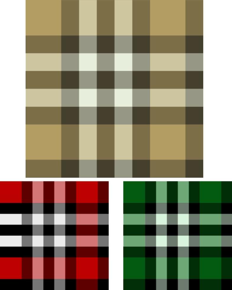 Set of Three Plaid Seamless Backgrounds vector