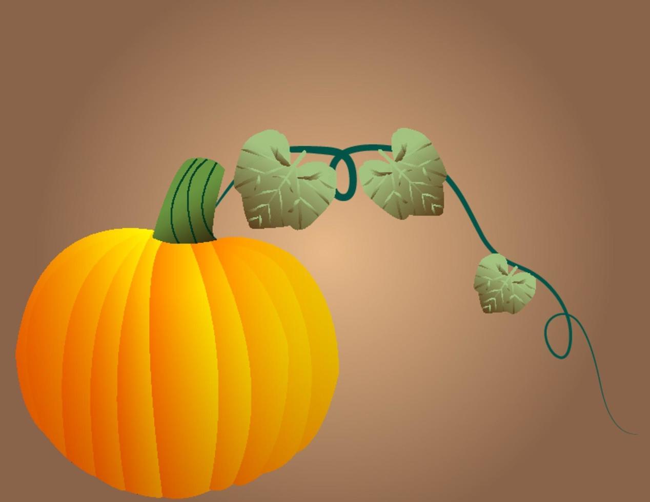 calabaza sobre un fondo marrón vector