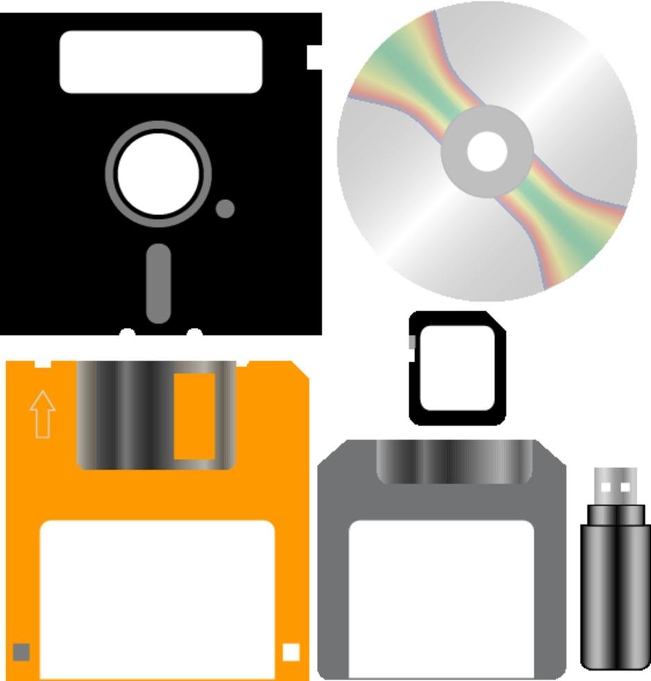 Set of Computer Disks vector