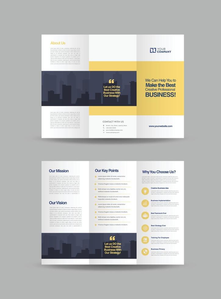 Business Trifold Brochure Design or Three Folded Advert or Handout ...